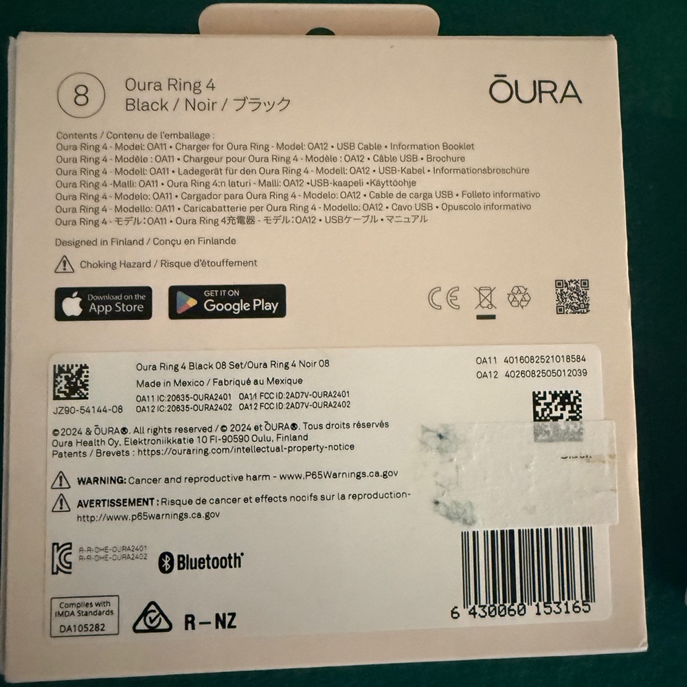 Oura Ring Gen 4 black Smart Ring ActivityTracker Charging Cable and
Adapter Set - Picture 2 of 12